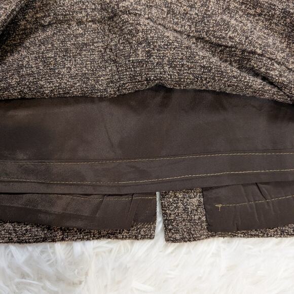 Vintage Liz Claiborne Collection Wool Blend Pencil Skirt Brown Tweed Midi - Picture 9 of 14